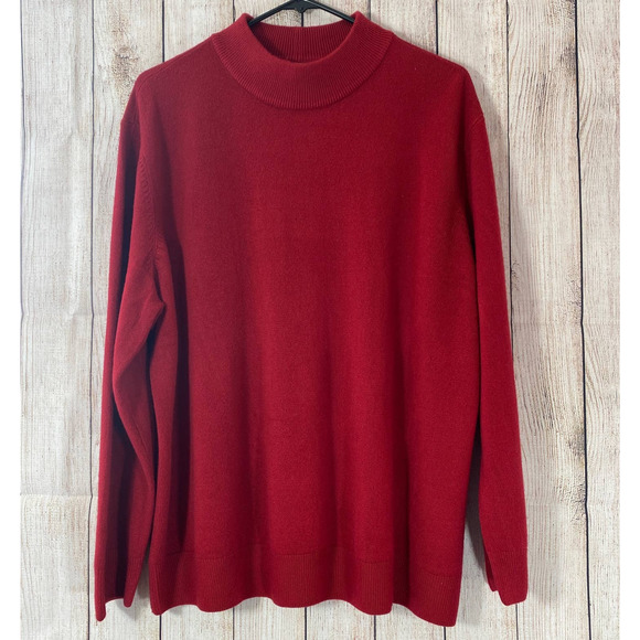Appleseed's Sweaters Appleseeds Red Mock Turtleneck Lightweight